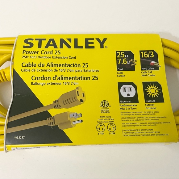 Stanley Power Cord 25 Foot Extension Cord - Picture 2 of 14